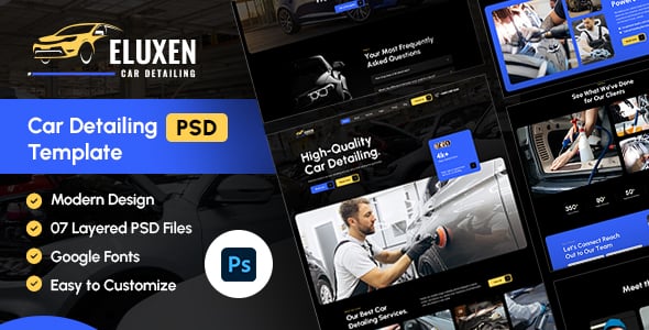 Eluxen - Car Detailing PSD Template