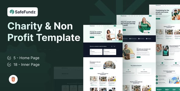 SafeFunDz - Modern Crowdfunding & Charity HTML Template