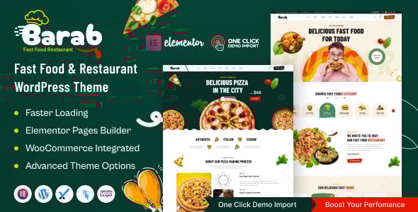 Barab - Fast Food & Restaurant WordPress Theme