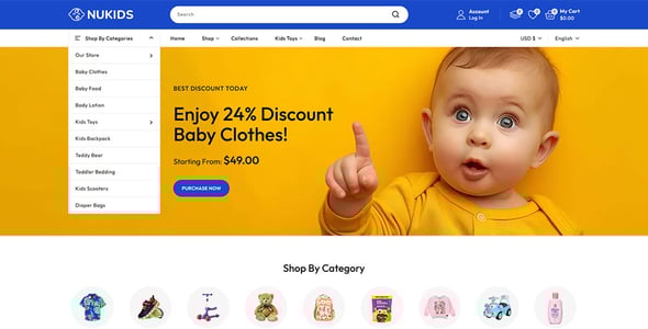 Nukids - Baby Care & Kids Store Shopify 2.0 Responsive Theme