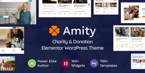 Amity - Charity & Donation Elementor WordPress Theme