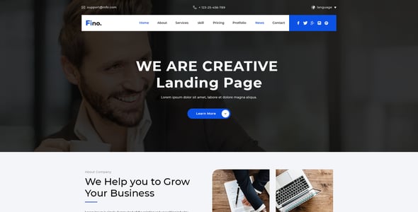 Fino - Finance & Consulting Business PSD Landing Page