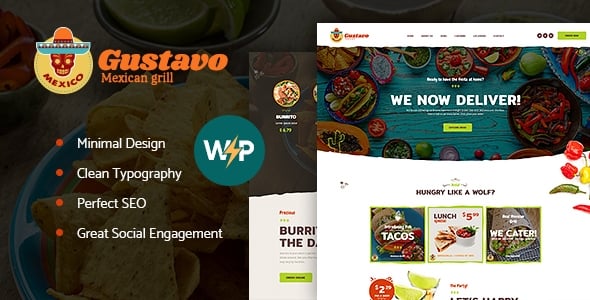 Gustavo | Mexican Restaurant & Taco Cantina WordPress Theme