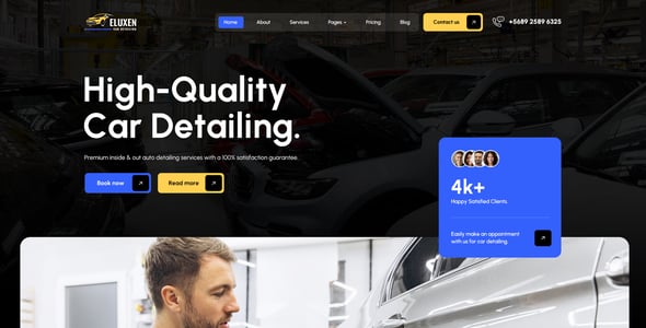 Eluxen - Car Detailing PSD Template