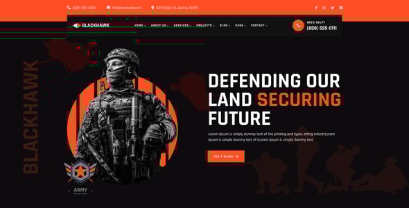 BlackHawak - Military Service PHP Template