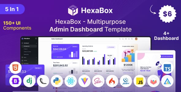 HexaBox - Multipurpose Admin Dashboard Template