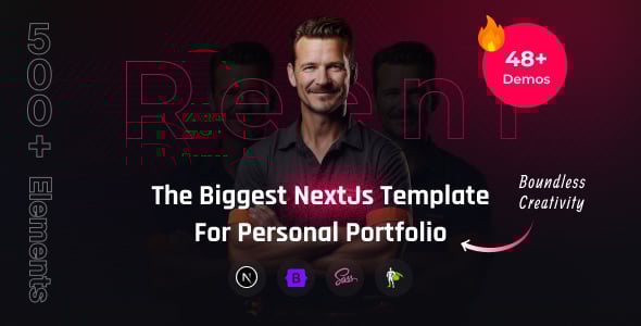 Reeni – Personal Portfolio CV & Resume React NextJs Template