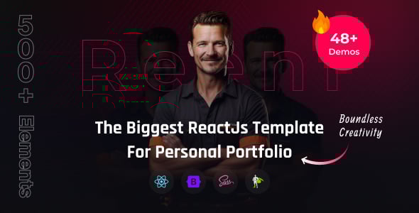 Reeni – Personal Portfolio CV & Resume ReactJs Template