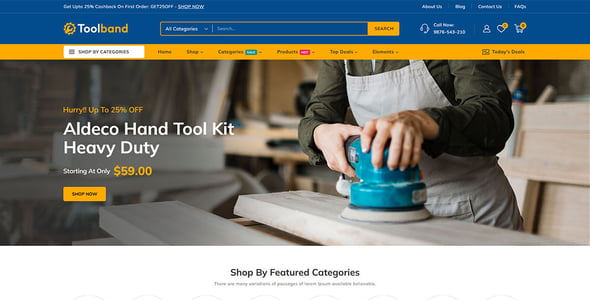 Toolband - Tools Store WordPress WooCommerce Theme