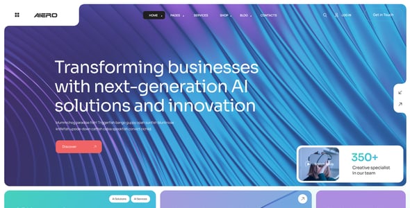 Aiero | AI Agency & Technology WordPress Theme