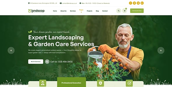 Landscop - Landscaping & Gardening WordPress Theme