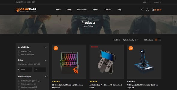 GameWar - Digital Game Store Shopify 2.0 Responsive Theme