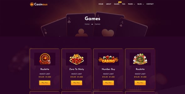 Casinous - Online Casino HTML Template