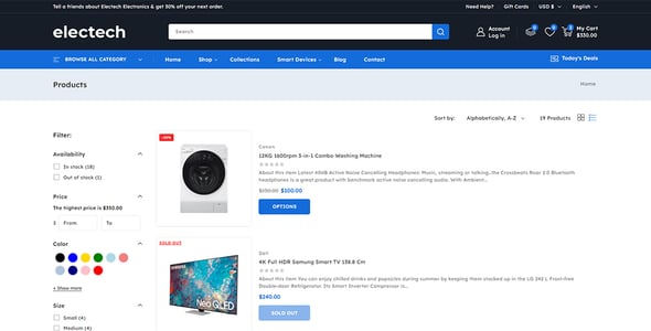 Electech - Multipurpose Electronics Store Shopify 2.0 Responsive Theme
