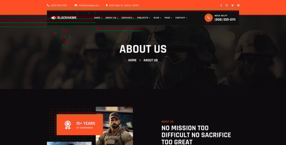 BlackHawak - Military Service PHP Template