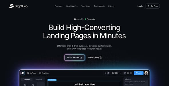 BrightHub - SaaS & Tech Startup WordPress Theme