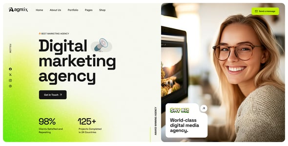 Agntix - Digital Agency & Creative Portfolio Figma Template