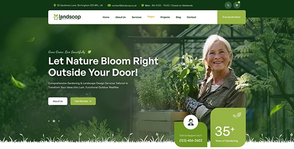 Landscop - Landscaping & Gardening WordPress Theme