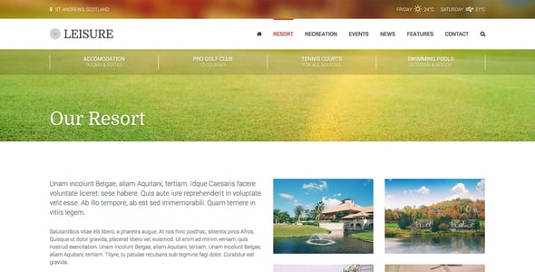 Hotel Leisure WordPress Theme