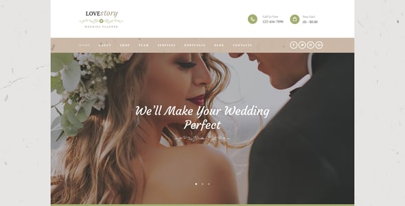 Love Story | Wedding and Event Planner WordPress Theme