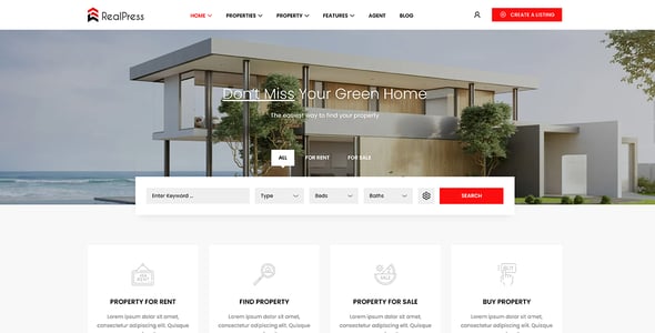 RealPress - Estate Sale and Rental WordPress Theme