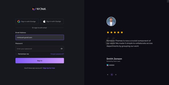 Aiwave - AI SaaS Website + Dashboard React NextJS UI Kit