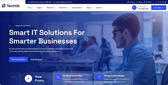 Techtlk – Business & IT Solutions WordPress Theme