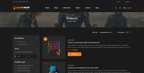 GameWar - Digital Game Store Shopify 2.0 Responsive Theme