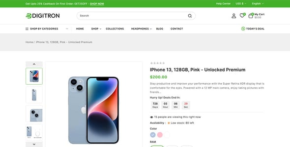 Digitron - Electronics & Gadget Store Shopify 2.0 Responsive Theme
