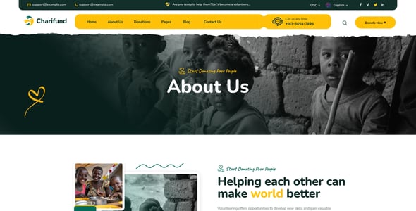 Charity Donation & Fundraising NGO HTML Template Multipurpose - Charifund