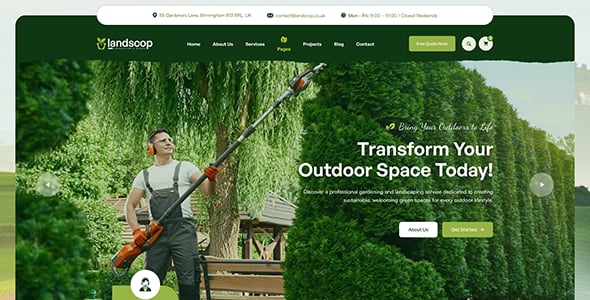 Landscop - Landscaping & Gardening WordPress Theme