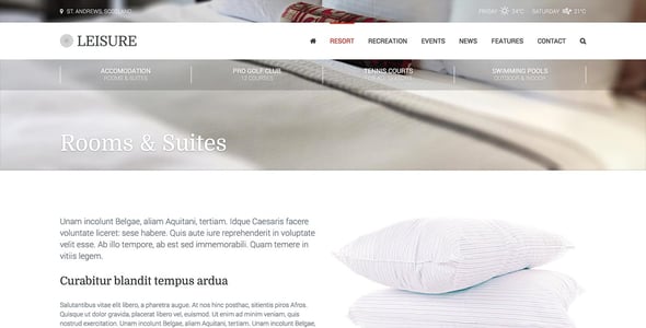 Hotel Leisure WordPress Theme