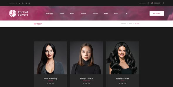 Singer - Music PSD Template