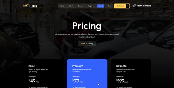 Eluxen - Car Detailing PSD Template