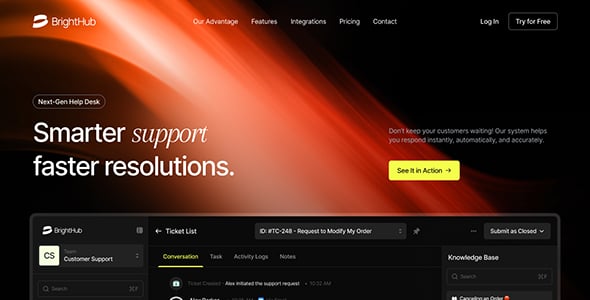 BrightHub - SaaS & Tech Startup WordPress Theme