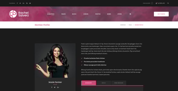 Singer - Music PSD Template