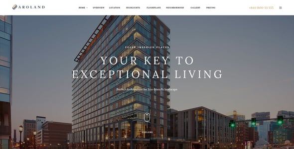 Aroland - Single Property Landing Page WordPress Theme