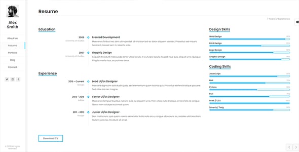 Kerge - CV Resume vCard