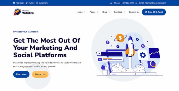 Influence Marketing - SEO & Digital Agency Elementor Pro Template Kit