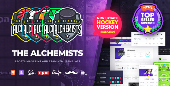 Alchemists - Sports & Gaming Club and News HTML Template