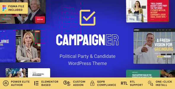 Campaigner - Political Candidate & Election WordPress Theme