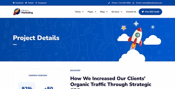 Influence Marketing - SEO & Digital Agency Elementor Pro Template Kit