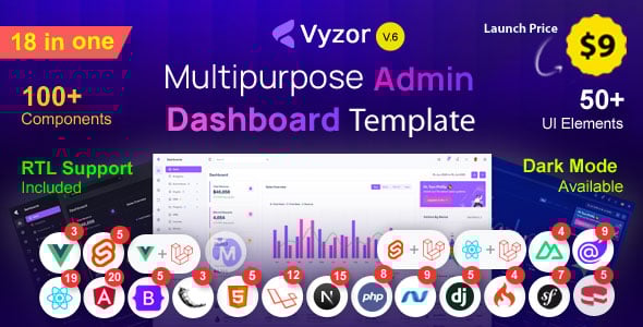 Vyzor – Multipurpose Admin & Dashboard Template