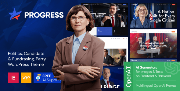 Progress - Politics, Candidate & Fundraising WordPress Theme