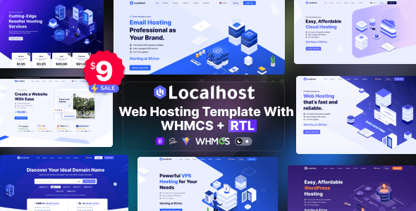 Localhost - Web Hosting Template with WHMCS + RTL