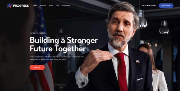 Progress - Politics, Candidate & Fundraising WordPress Theme
