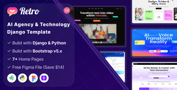 Retro - AI Agency & Technology Django Template