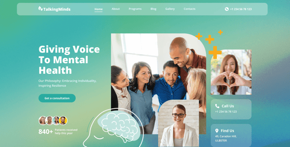 Talking Minds – Psychotherapist Template for XD