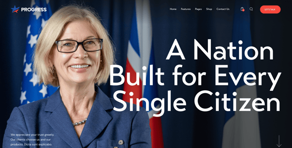 Progress - Politics, Candidate & Fundraising WordPress Theme