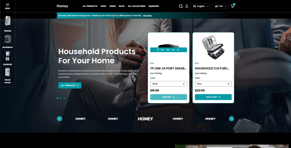 Homey - Kitchen Tools Responsive Shopify 2.0 Store